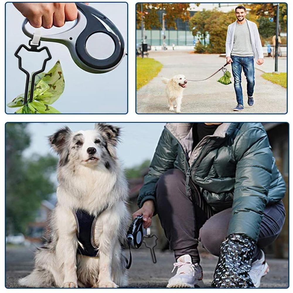 Lightweight Hands Free Waste Bag Carrier Large Bearing Capacity Dog Poo Bag Holder Leash Attachment