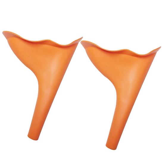 

2Pcs Women Portable Outdoor Travel Urinal Up Urination Funnel Toilet Standing оранжевый
