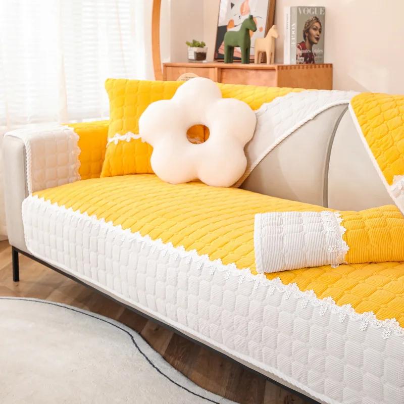 Corduroy Sofa Cover Plaid Anti-slip Sofa Towel for Sectional Sofa Thickening  Modern Couch Cushion Multifunctional Covers Carpet
