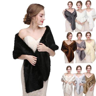 Winter Imitation Leather To Keep Warm Bride Wedding Shawl