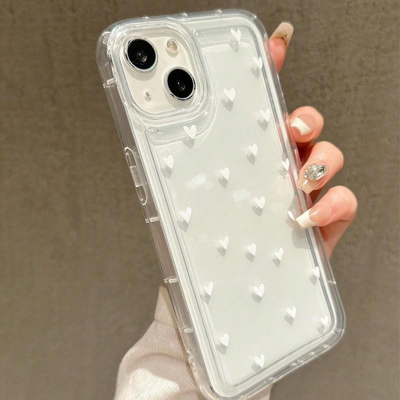 

Pink Heart Shock-Absorbing Airbag Phone Case for iPhone 11, 13, 16 Pro Max Apple X/XS