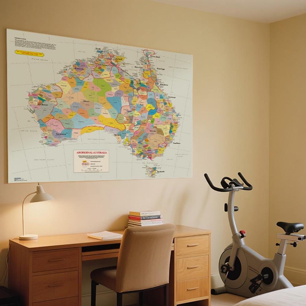 Australia Area Map Educational Map Decorative Hanging Picture for Travel,Educational Tool,Photo Shoot Background