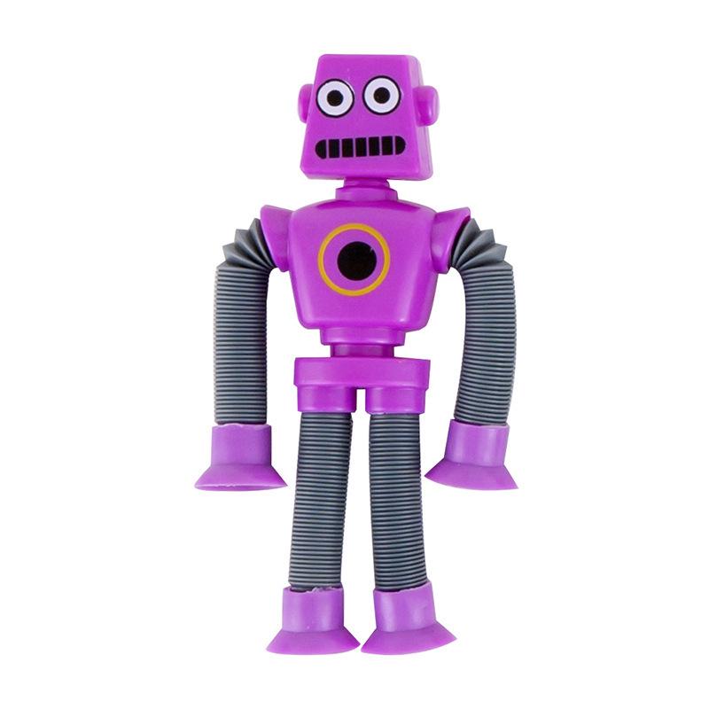 Spot Luminous Telescopic Robot Tube: Children's Cartoon Suction Cup Toy for Parent-Child Interaction and Creative Decompression.