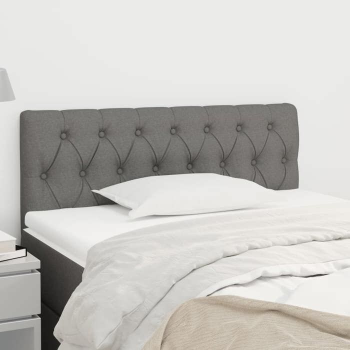 VidaXL Tête de Lit Meuble de Chambre à Coucher Accessoire de Lit Simple Tête de Cadre de Lit Intérieur Gris Foncé 90x7x78/88 346313
