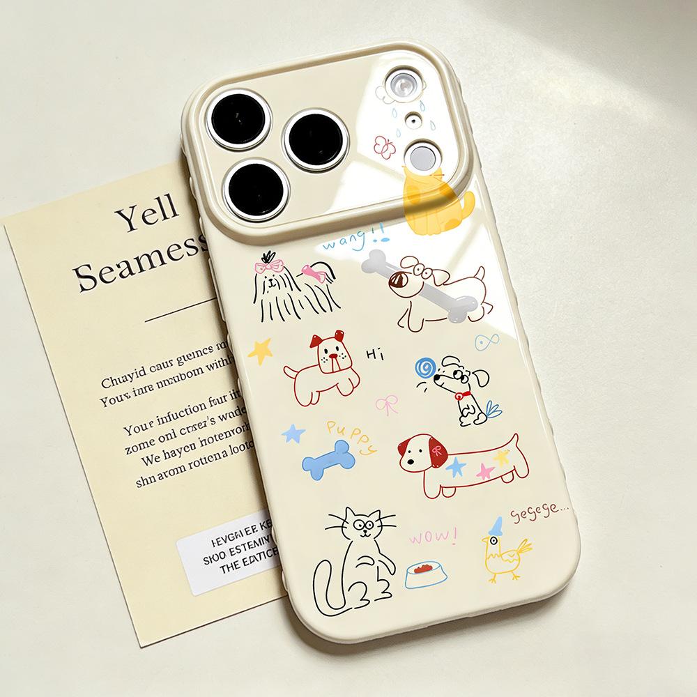 Cure soft cute dog suitable for iPhone17/17Pro mobile phone case anti-drop Apple 16/15 protective case new model
