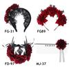 Party Costumes Bridal Headpiece Wedding Garland Red Rose Crown Halloween Headbands Hair Wreath