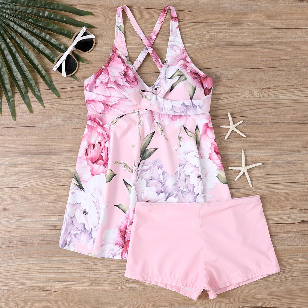 2025 Colorful Print Plus Size Tankini: Loose, Tummy-Covering, Conservative Swimsuit