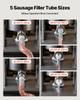 Manual Sausage Stuffer, 11 LBS / 5 L Vertical Meat Stuffer, Dual-Speed Sausage Casing Meat Filling Machine, Stainless Steel Heavy Duty Filler with 5