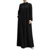 Abaya Ramadan da Donna Oversize con Zip Frontale Abito Musulmano Tasche Collo Alto Abbigliamento Monocolore Ampio