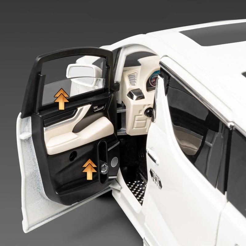Lqbn4 Large Size 1/18 Toyota Alphard MPV Alloy Car Model Diecast Metal Toy Vehicles Car Model Simulation Sound and Light Children Gift