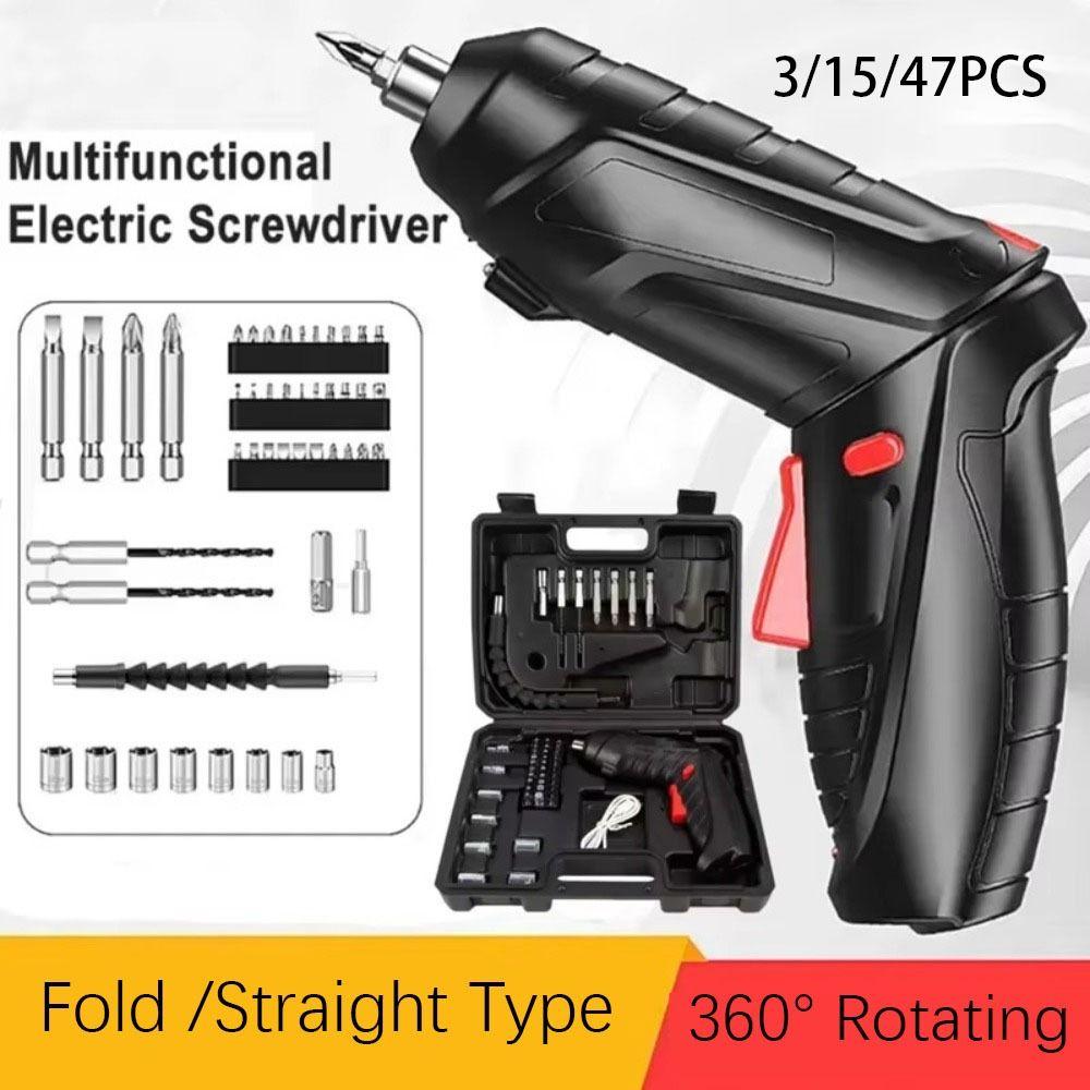 3/15/47PCS 1800mAh Lithium Battery 3.6v Electric Screwdriver Kit  Electrical Repair