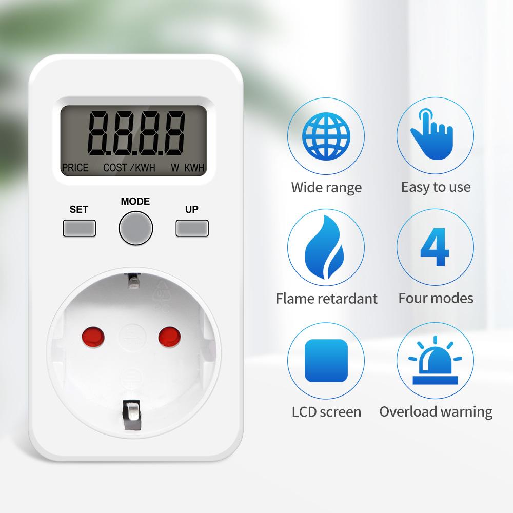 230V 16A Digital Power Meter Energy Meter Wattmeter Electricity Test Measuring LCD Socket EU UK AU US BR FR IT TH Plug Optional