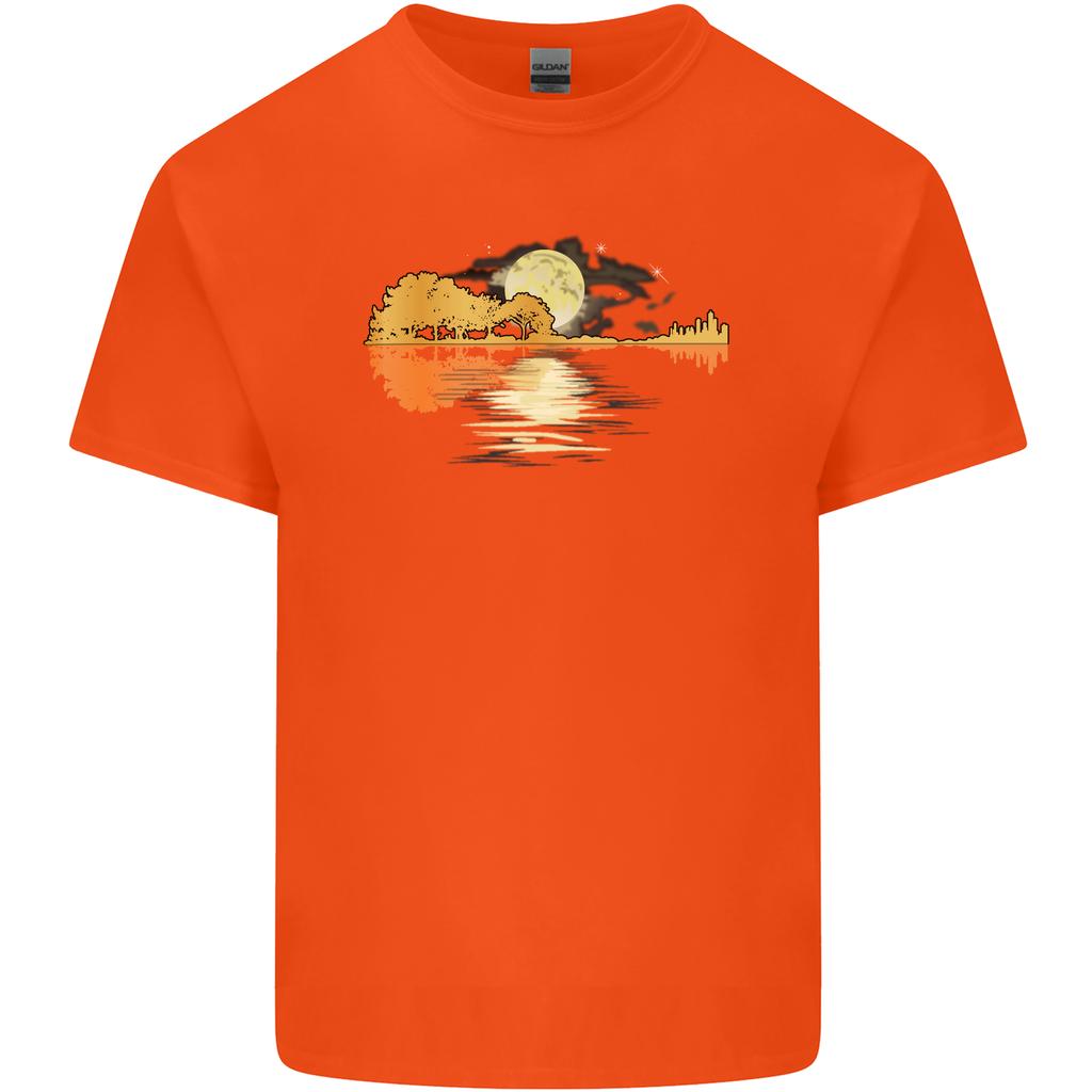 Guitar Reflection Guitarist Bass Acoustic Unisexs Light Cotton TShirt