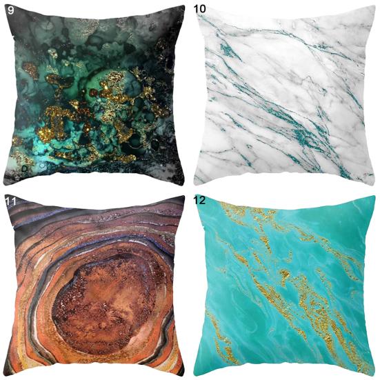 Coloured Drawing Marble Decorative Home Office Car Cushion Cover Pillow Cases