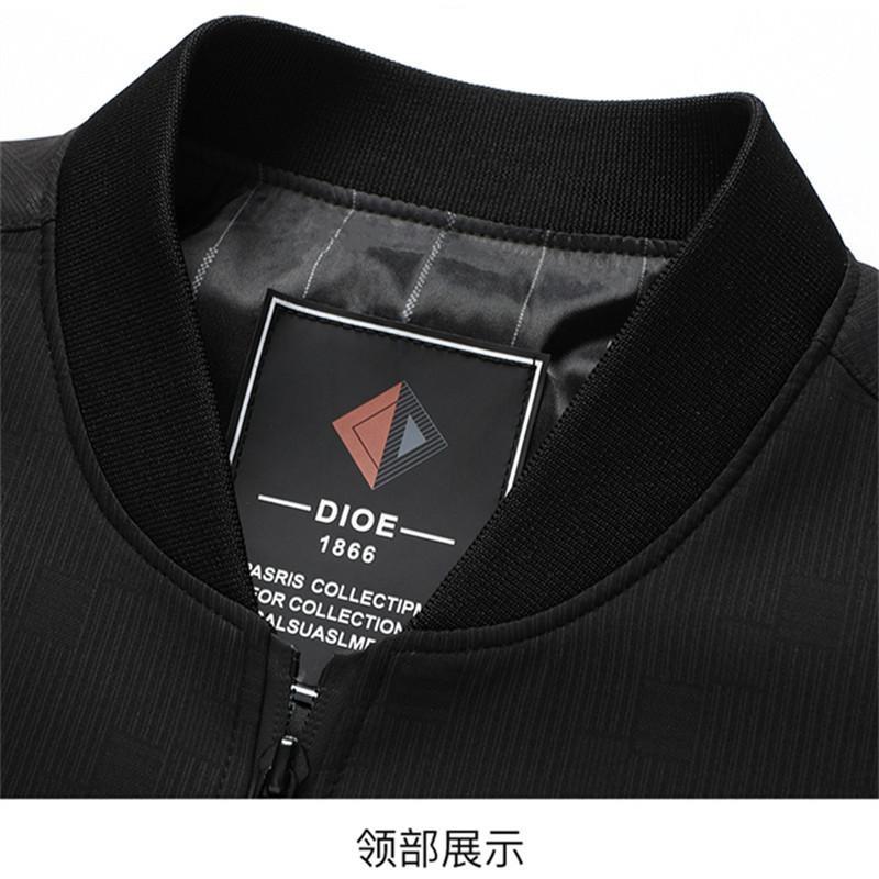 Men Jacket Business Casual Men Wear Middle-Aged Dad Spring And Autumn Baseball Collar Plaid Coat