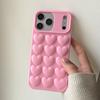 Cute 3D Love Heart Phone Case For iPhone 17 16 15 14 13 12 11 Pro XS Max XR X 8P Solid Color Soft Silicone Shockproof Back Cover