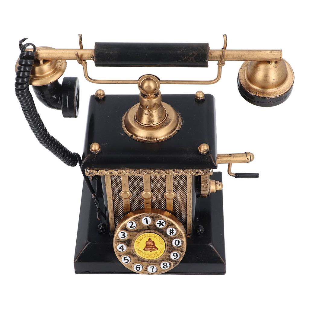 Vintage Telephone Decorative Resin Model Retro Phone Wall Art Statue Bar Cafe Window Decor Desktop Ornament