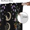 Bohemian Moon Flower Bedroom Curtains Phase Black Cat Natural Plant Moonlight Print Living Room Drapes Panels Se Curtain Polyester Ideal For Sitting