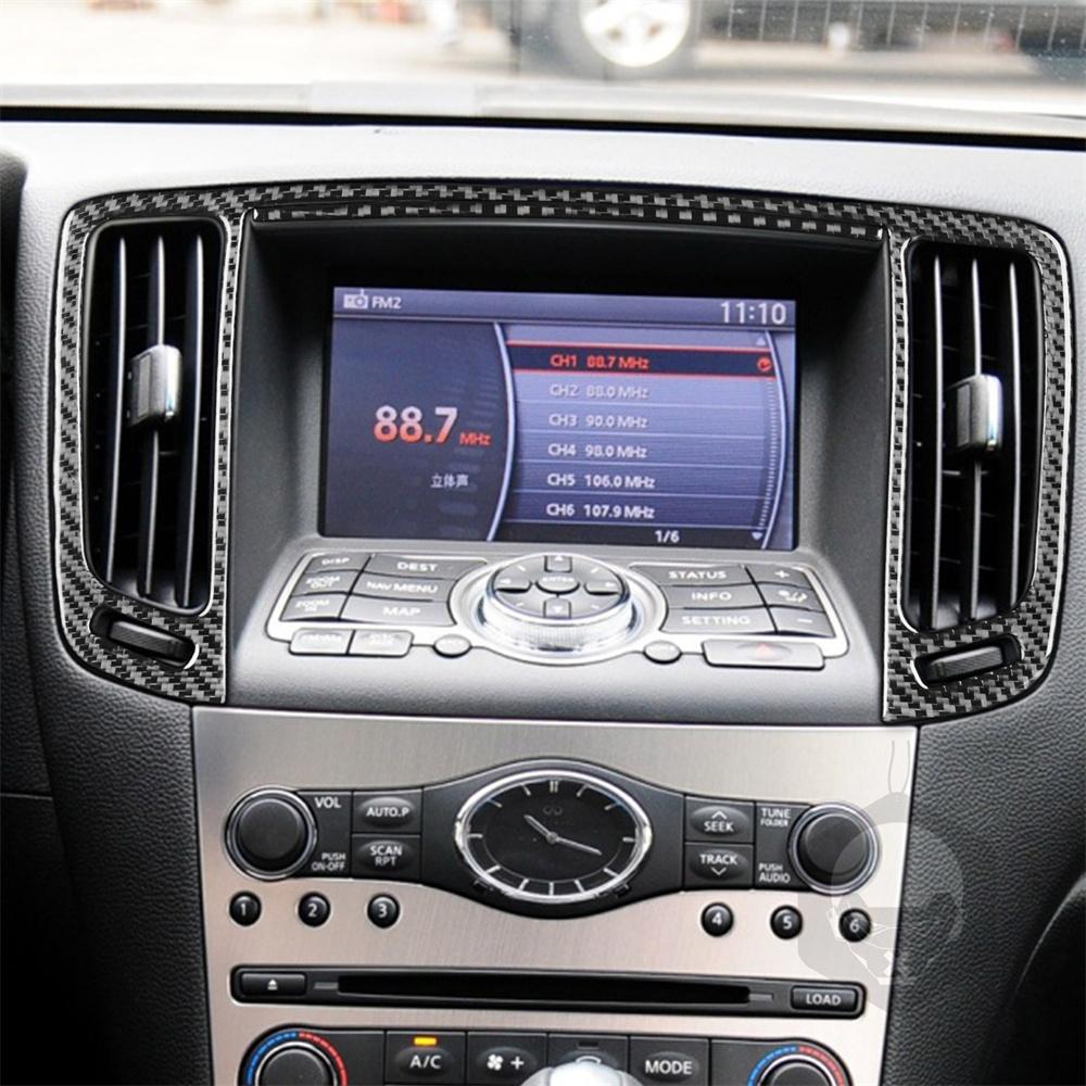Mittlere Luftausströmerabdeckung Zierleiste Für 2007-2013 Infiniti G37 Echte Kohlefaser