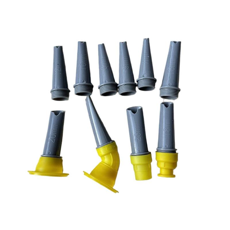 15 Stück Dichtungsglätter Dichtungsdüsenspitzen Set Ersatz mit Verbindungsbasen für Badezimmer Glastüren V-förmige Klebedüse