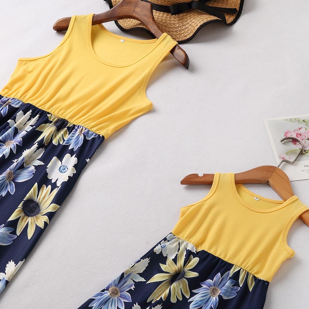 Matching Clothes Family Women Girls Mother And Daughter Floral Dresses New