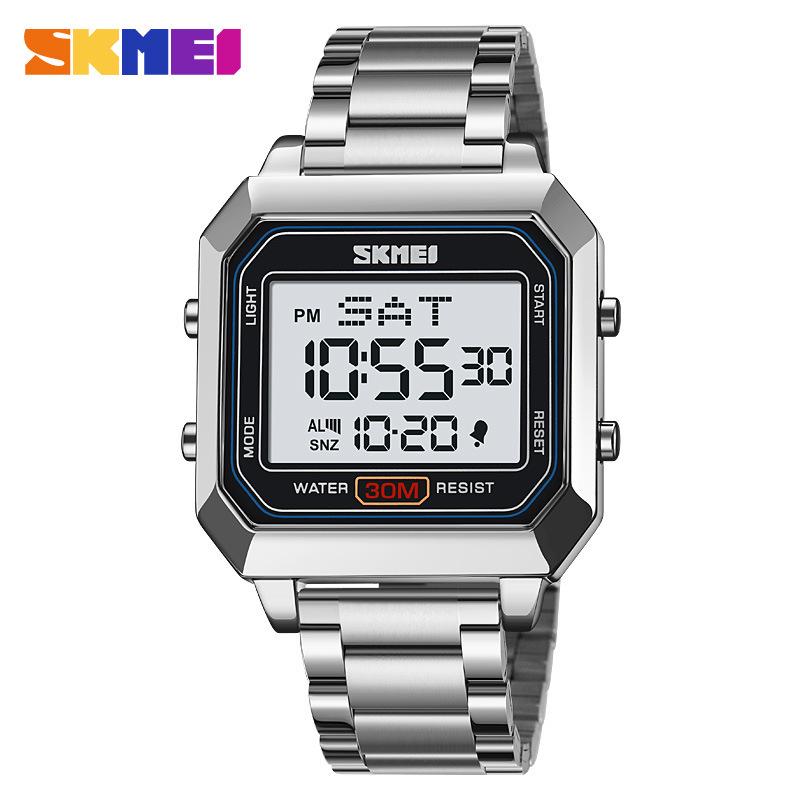 Shike Mei Men s Square Steel Band Multifunctional Waterproof Sports Watch with Luminous Display