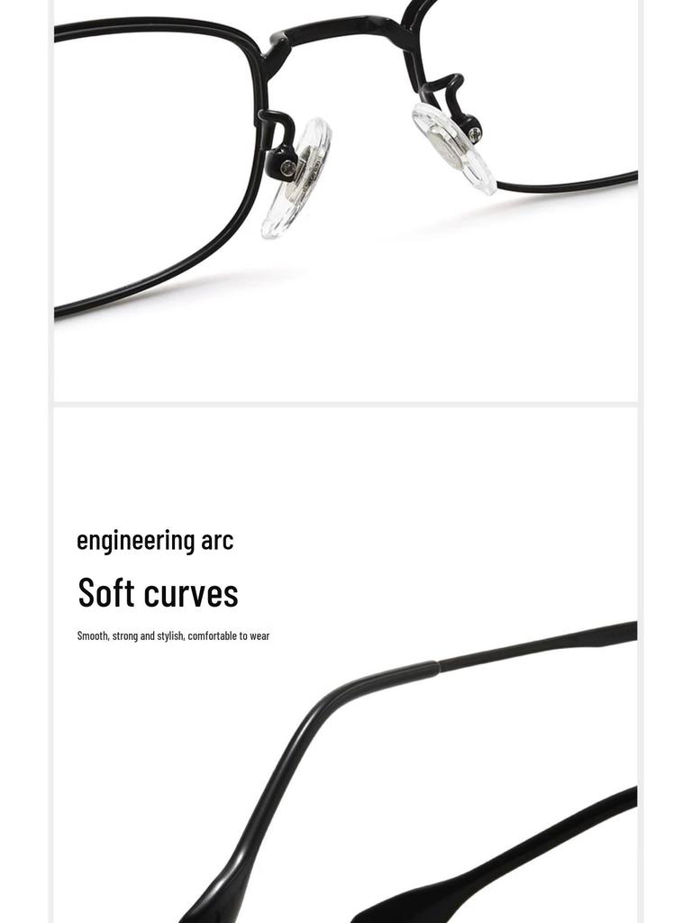 Ultra-lightweight Semi-Titanium Browline Square Eyeglass Frame for Business Fashion JP022