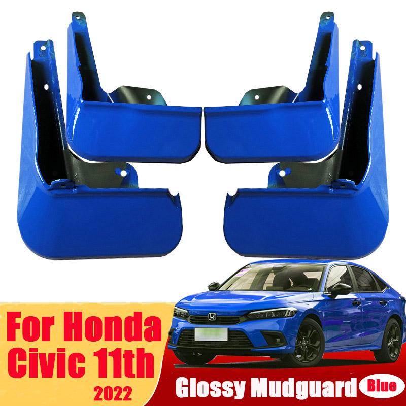 

4 шт./компл., брызговики для Honda Civic 11th 2022, брызговики, брызговики, глянцевый ABS, автомобильная грязь синий