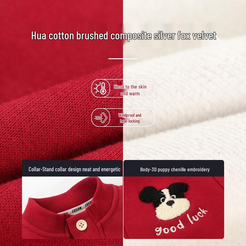 LUSON Zimowy Pluszowy Zestaw Sportowy na Nowy Rok dla Niemowląt