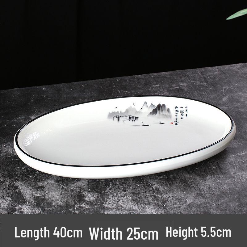 

Jinmeili Ceramic Oval Fish Plate