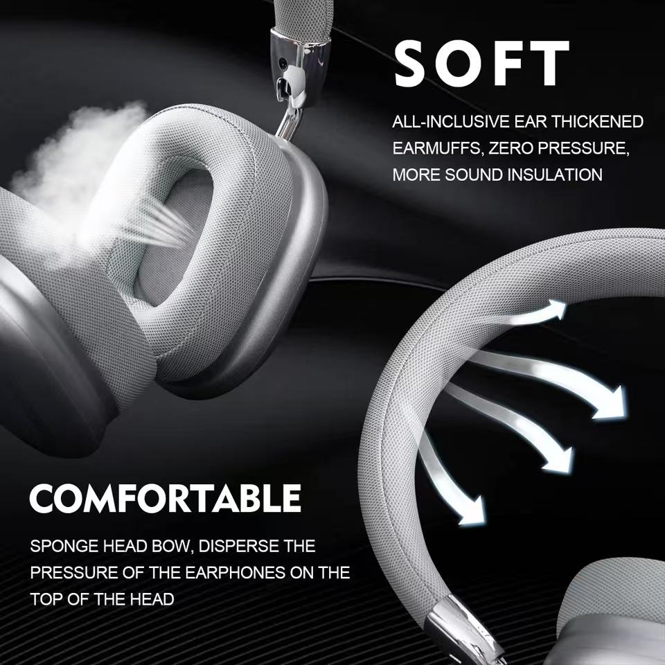 Stereo Sound Headsets Foldable Deep Bass Wireless Bluetooth Headphones with HD Mic Noise Reduction Gamer Earphones for Iphone PC