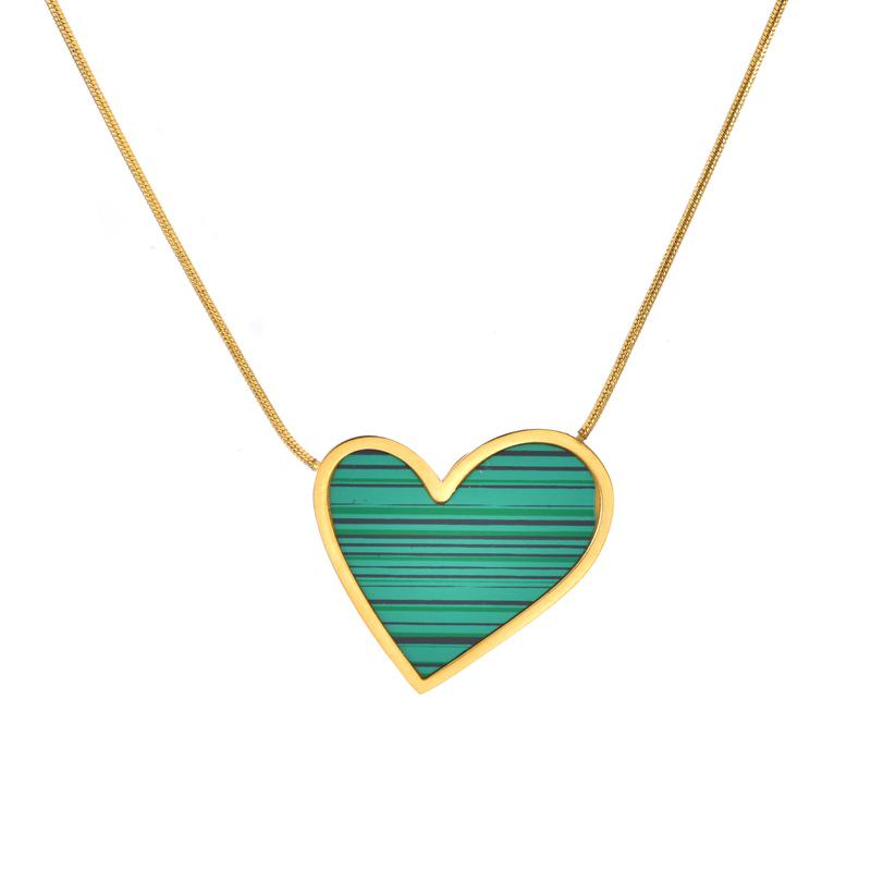 18K Gold-Plated Heart Necklace for Women - Versatile Sweater Chain, Titanium Steel Jewelry