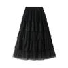 Women's High Waisted Slimming Sand Cake Skirt Half Skirt High-End Feeling Gauz Long Skirt Summer Hundred Fold Skirt