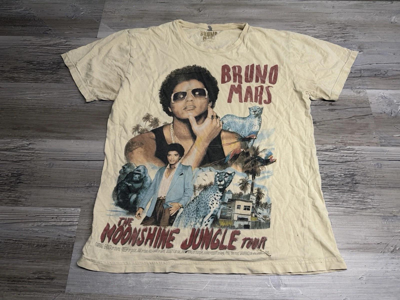 

Футболка Bruno Mars Moonshine Jungle Tour для взрослых, размер L, светло-коричневая, с коротким рукавом XL