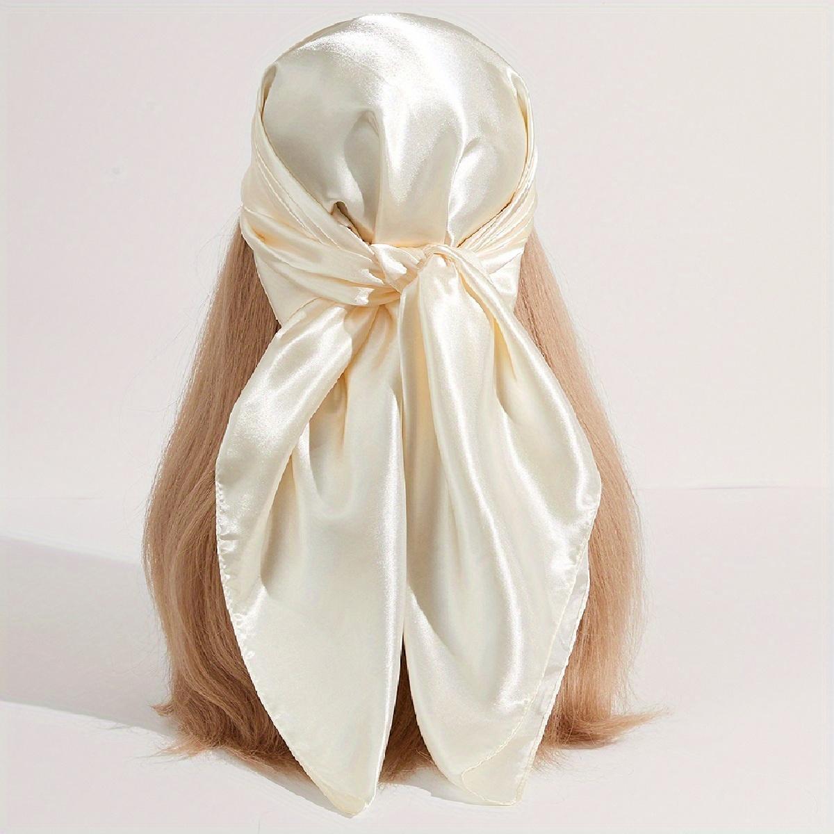 

Однотонна Велика Бандана Класична Сатинова Квадратна Хустка Жіноча Імітація Шовку Хустка-Шарф Вітрозахисна Накидка Головний Убір Аксесуари для Волосся