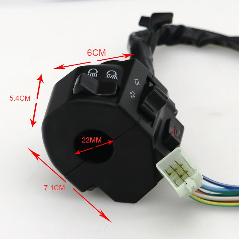 LMoDri Black Universal Aluminum 7/8" 22MM Motorcycle Switch Handlebar Motorbike Horn Turn Signal Headlight Control