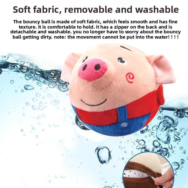 Jumping Pig Plush Toy With Singing Speech Learning For Baby And Kids
