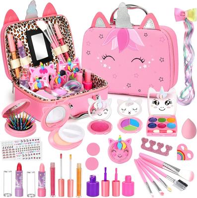 Washable Makeup Girls Toys - Real Makeup Kit Kid Make Up Set for Children Princess Dress Up Christmas Birthday Gifts Toys for 3-12 Year Old Girls