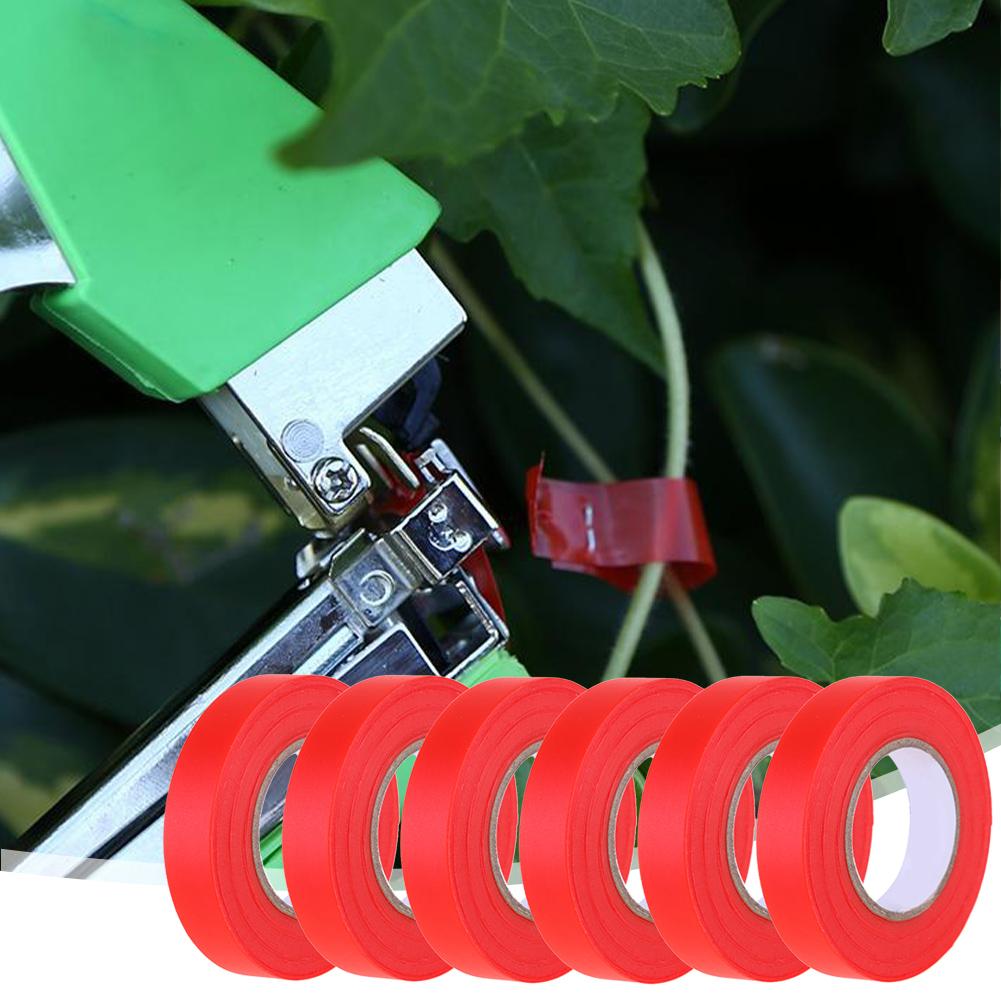 12/20pcs Gardening Bind Belt with 1 Box Staple Plant Tying Machine Tape Tool for Vegetable Grape Tomato Cucumber Pepper Flower