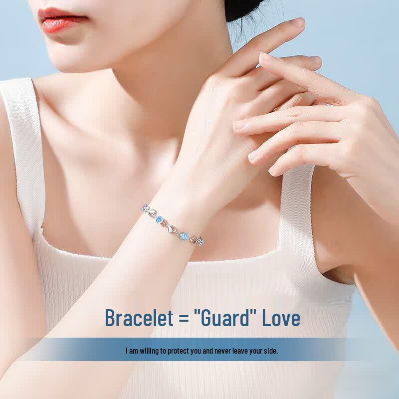 ALLOVE Ocean Heart Sterling Silver Bracelet for Women