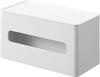 Yamazaki (Yamazaki Industries) Double-Sided Compact Tissue & Wet Wipe Case, White, Approx. W21.7 X D11 X H11.8cm, Tower Tissue Holder Tissue Box 2040