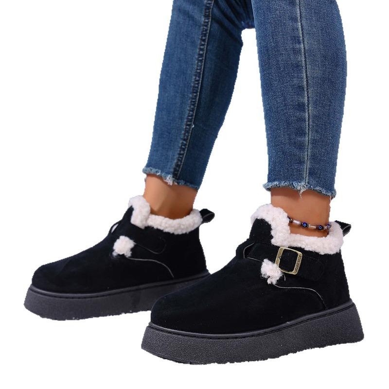 Women's Platform Snow Boots, Faux Fur Lined Slip-On Moccasins, Retro Winter Booties Wholesale for Women