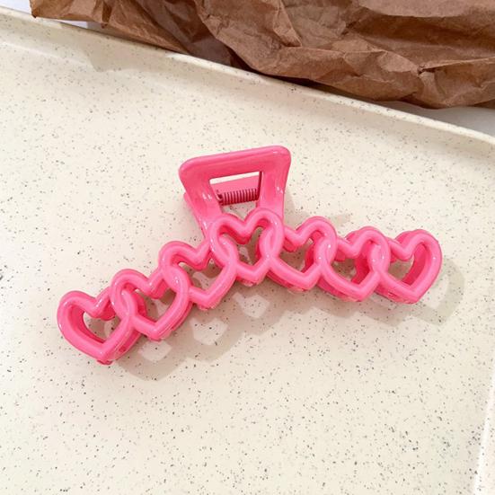 Women Hair Claw Hollow Heart Design Strong Hold Non Slip Hairpins Back Head Shower Hair Clips Hair Accessories
