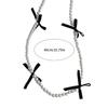 Fashionable Bowknot Pendant Necklace Handmade Pearls Beads Neckchain Bow Beaded Clavicle Chain for Women Girls Choker