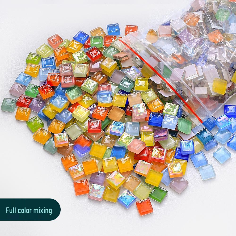 

450 шт. 1 см цветной хрустальной стеклянной мозаичной плитки для творческого детского творчества 1cm Square