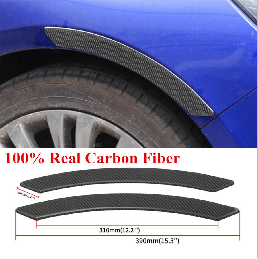 2Pcs Real Carbon Fiber Car Fender Flares & Protector Styling