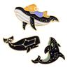 European and American Cute Whale Enamel Brooch with Blingbling Details