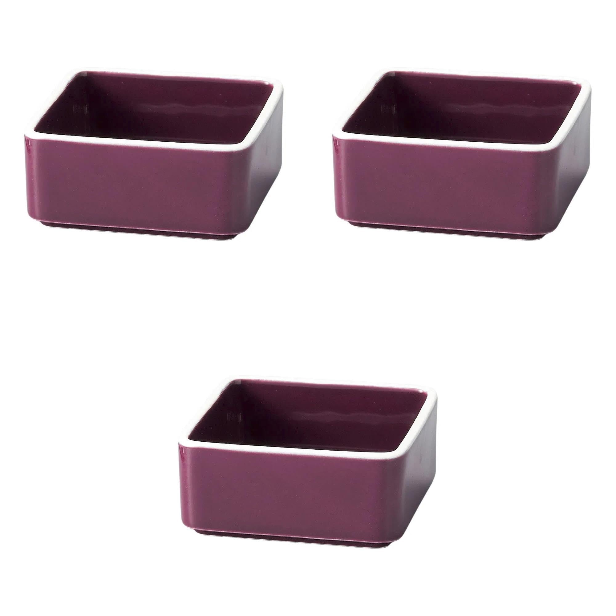 

Set of 3 Purple Tea Bag Boxes [8.2 x 8.2 x 3.5 cm] Western-style Tableware, Ceramic, Made in Japan, Setomonohonpo