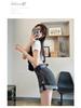Summer 2024 Women's High-Waisted Retro Wide-Leg Denim Shorts with Rolled Hem