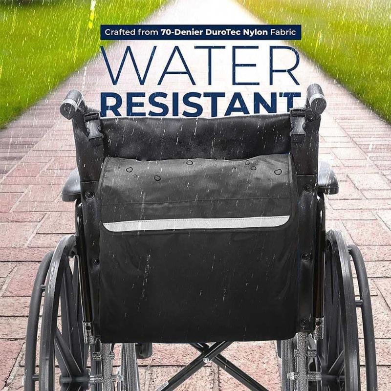 Outdoor Wheelchair Rear Bag Reflective Tape Waterproof Storage Bag Water Bottle Storage Bag Accessories Suitable For Wheelchairs